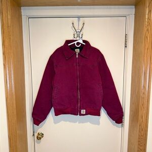 Vintage Carhartt Santa Fe Jacket Mens Large Ruby JQ2081 Bomber Rare 90s USA Made